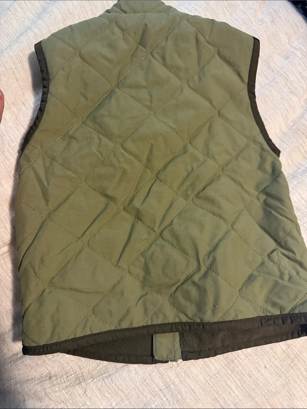Old Navy Quilted Olive Green Kids Vest with Chest Pocket